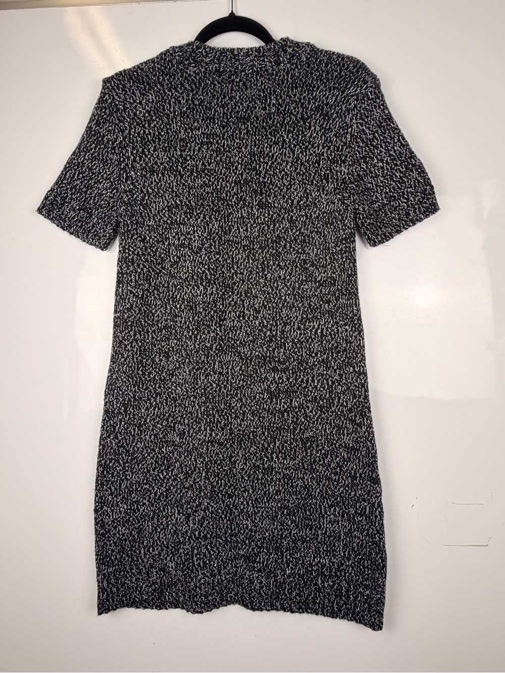 NWT Zara Black & White Marled Knitted Careers Office Midi Dress Sz S
